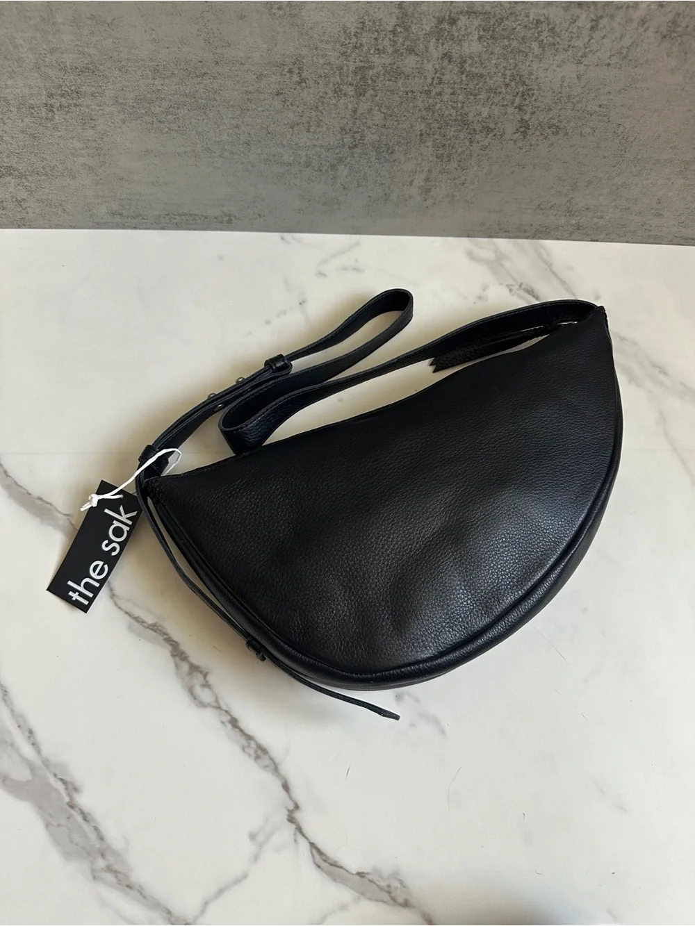 NWT The Sak Tess Sling Leather Bag | Crescent Crossbody Bag Black